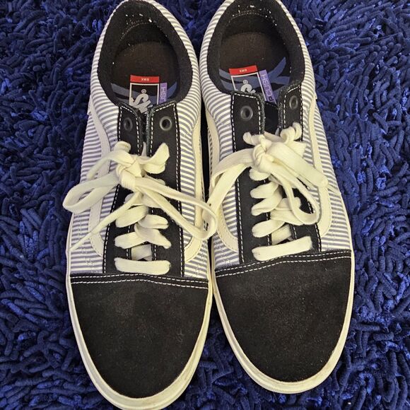 Mens Old Skool BMX  Black/Blue Classic Van's Sneakers Size 11 Skater Preppy S089 - Picture 1 of 8